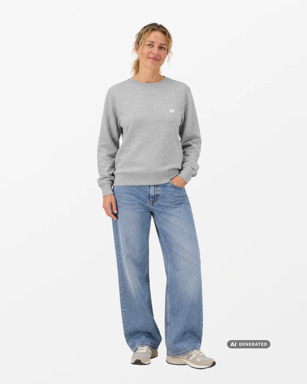 kheSweat W, „Logo Essentials“, medium fit, aus recycelter Baumwolle und Bio-Baumwolle