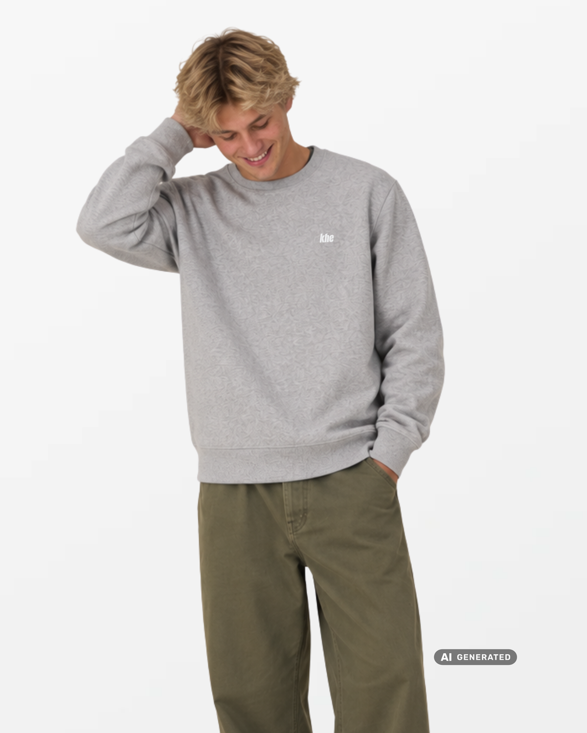 kheSweat Unisex, „Logo Essentials“, medium fit, Sweatshirt aus recycelter und Bio-Baumwolle
