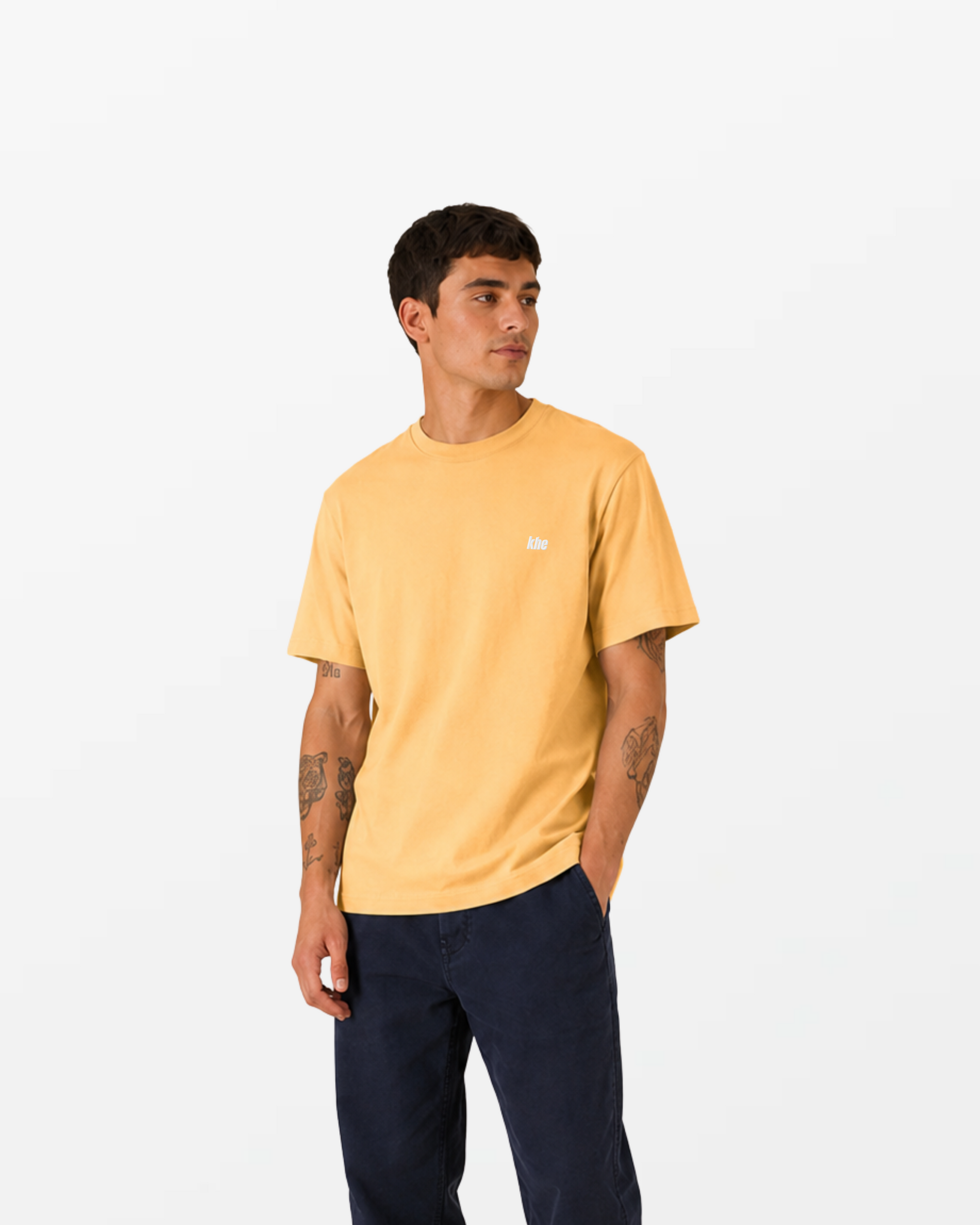 kheTee Unisex, 215g, „Logo Essentials“, relaxed fit, T-Shirt aus Bio-Baumwolle