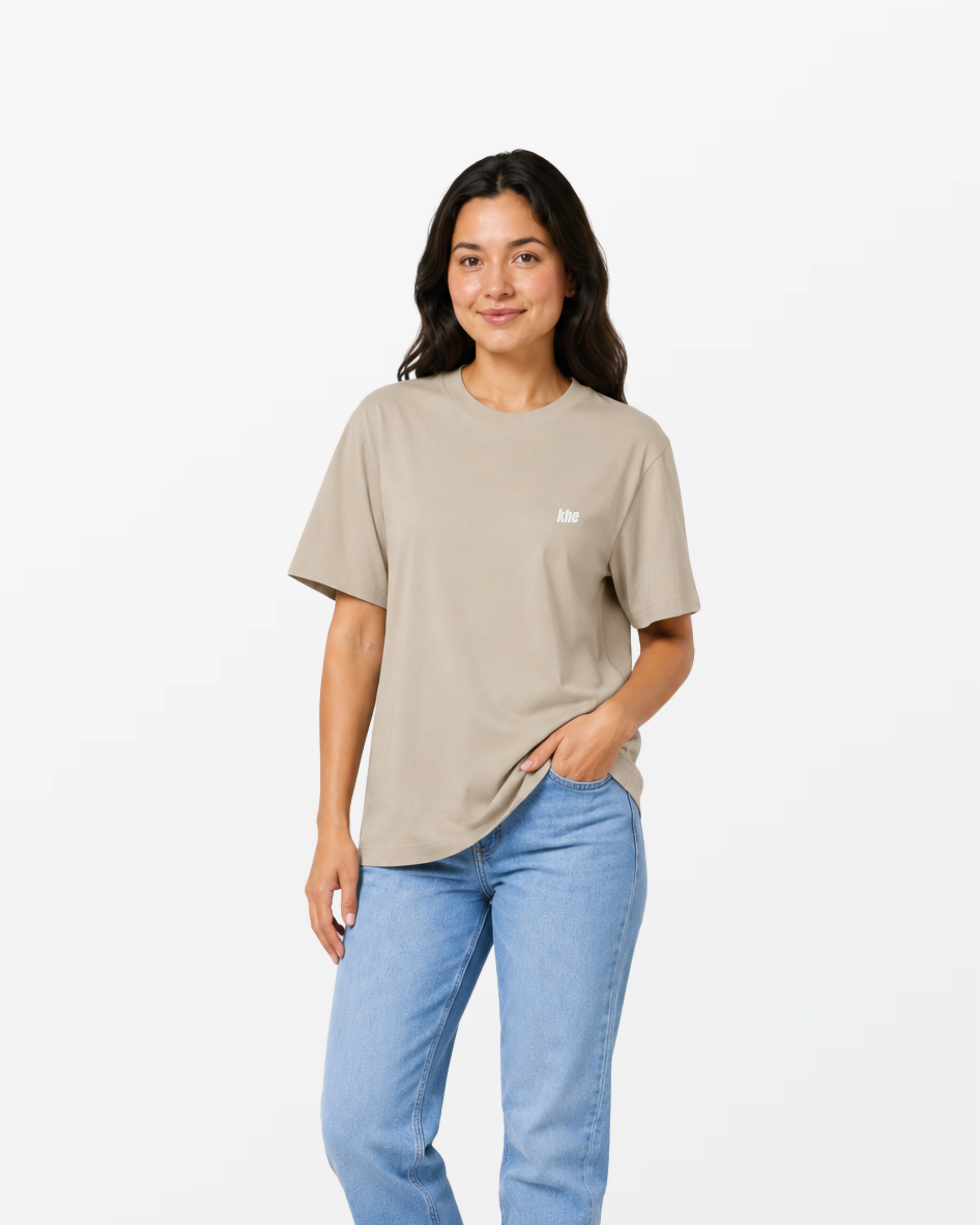 kheTee Unisex, 215g, „Logo Essentials“, relaxed fit, T-Shirt aus Bio-Baumwolle
