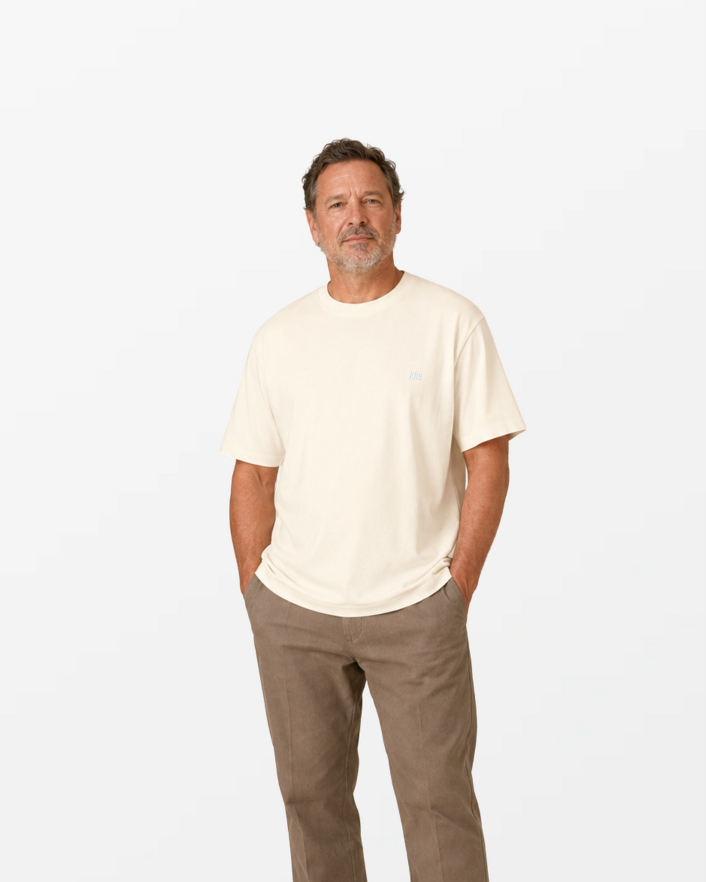 kheTee Unisex, 240g, „Logo Essentials“, relaxed fit, T-Shirt aus Bio-Baumwolle
