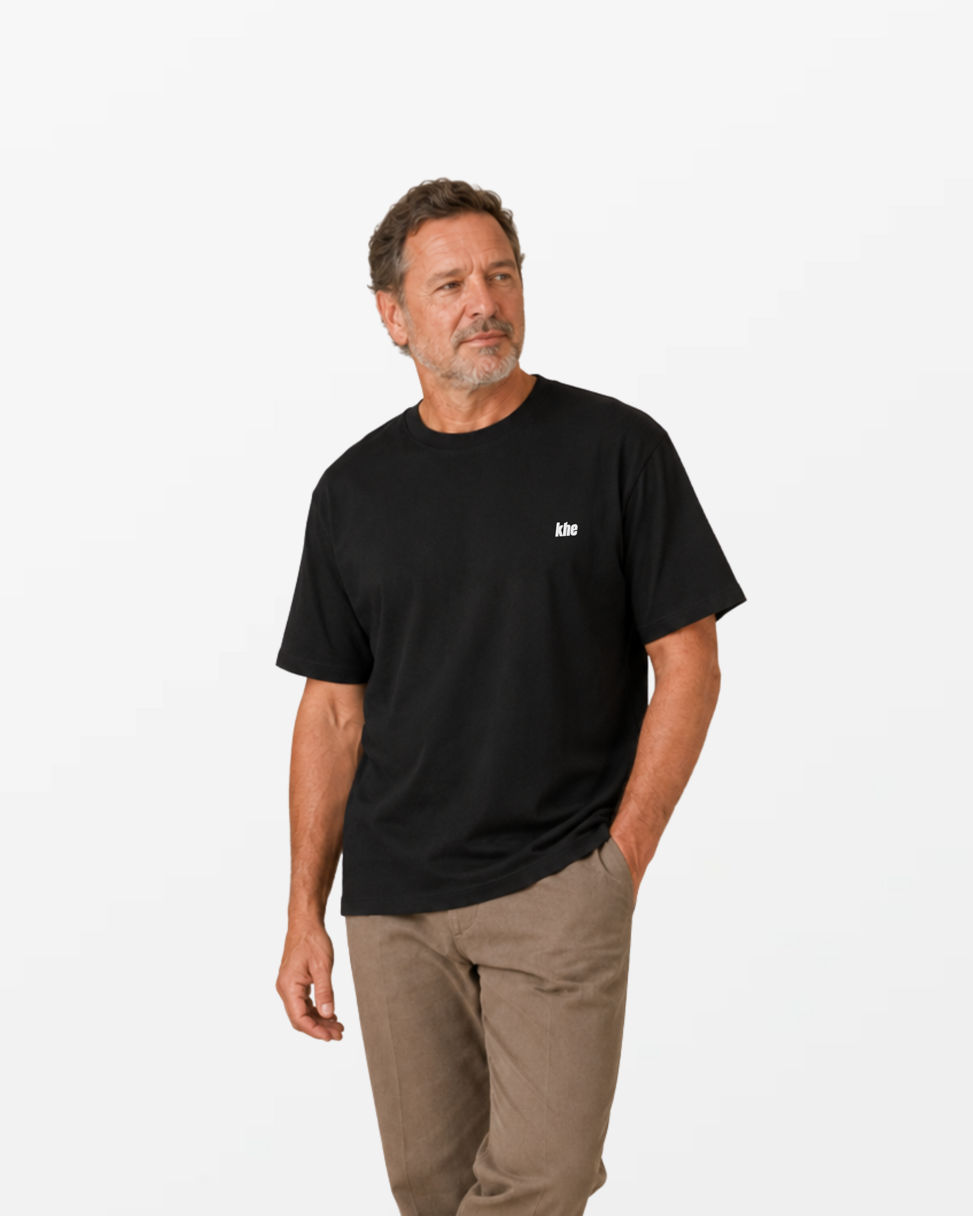 kheTee Unisex, 240g, „Logo Essentials“, relaxed fit, T-Shirt aus Bio-Baumwolle