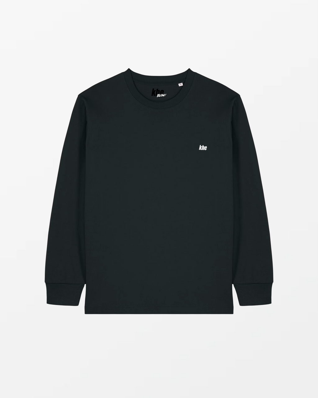 kheTee Unisex LS, 240g, „Logo Essentials“, relaxed fit, T-Shirt aus Bio-Baumwolle