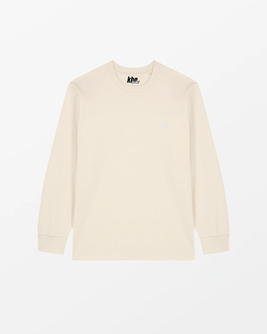 kheTee Unisex LS, 240g, „Logo Essentials“, relaxed fit, T-Shirt aus Bio-Baumwolle