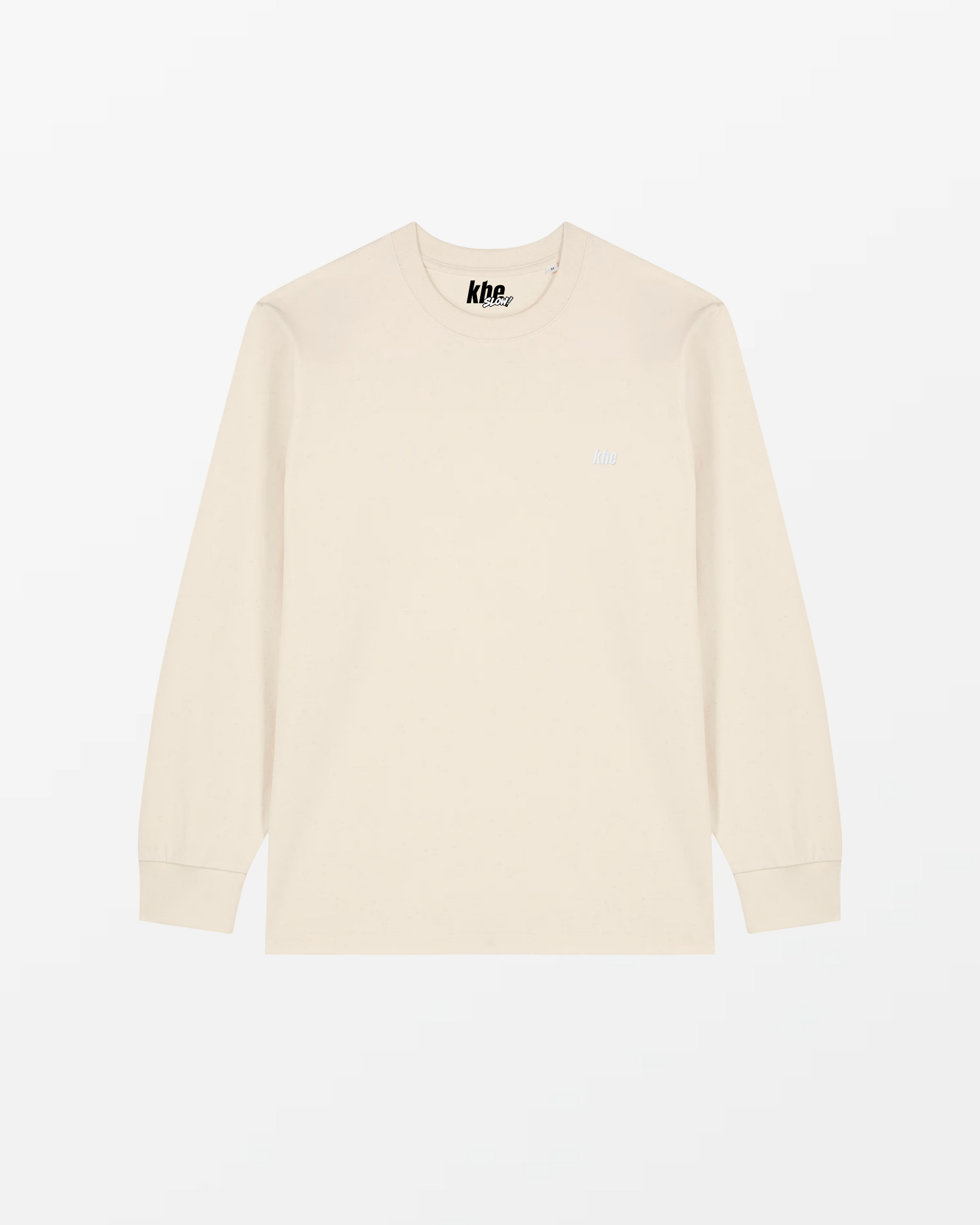 kheTee Unisex LS, 240g, „Logo Essentials“, relaxed fit, T-Shirt aus Bio-Baumwolle