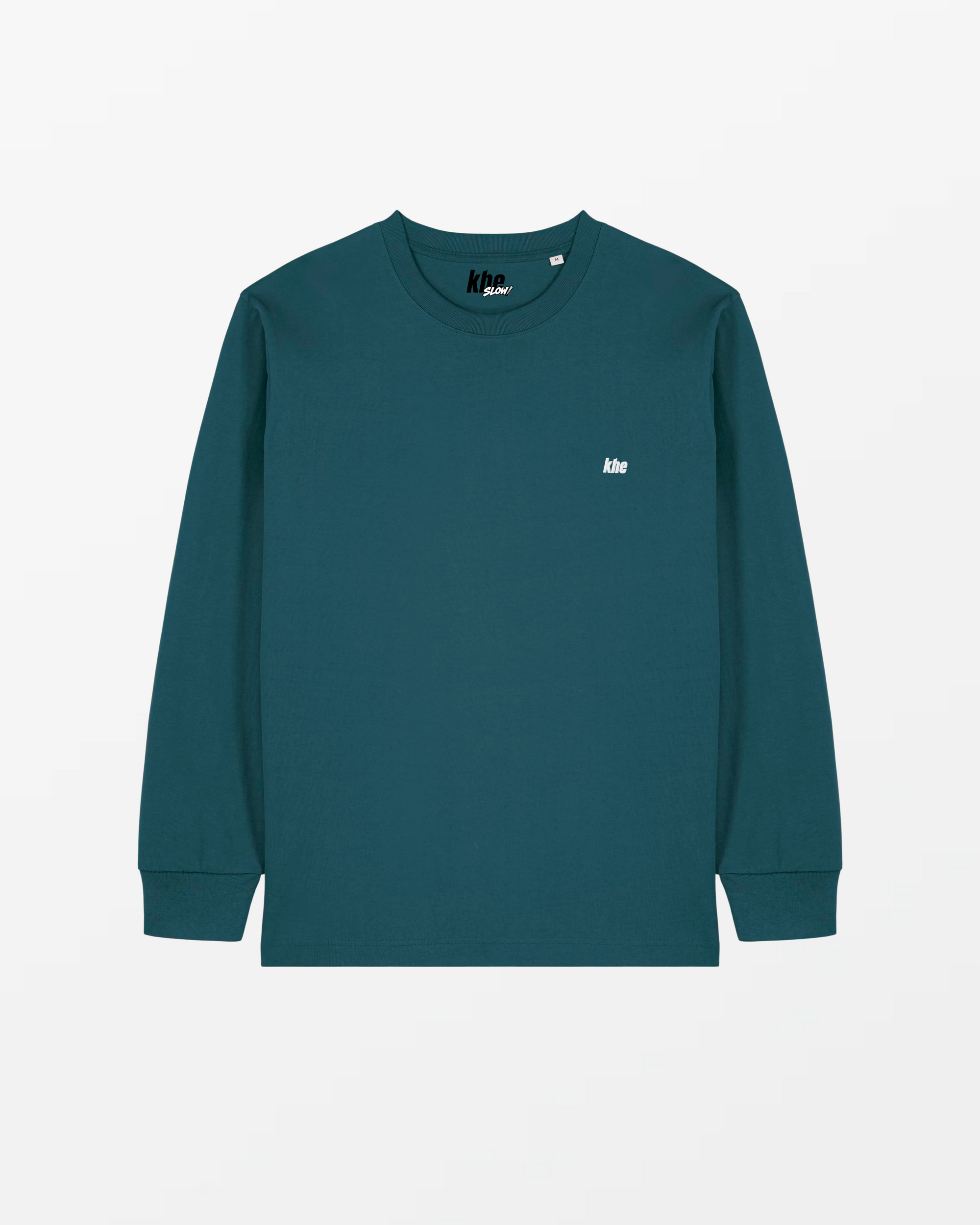 kheTee Unisex LS, 240g, „Logo Essentials“, relaxed fit, T-Shirt aus Bio-Baumwolle