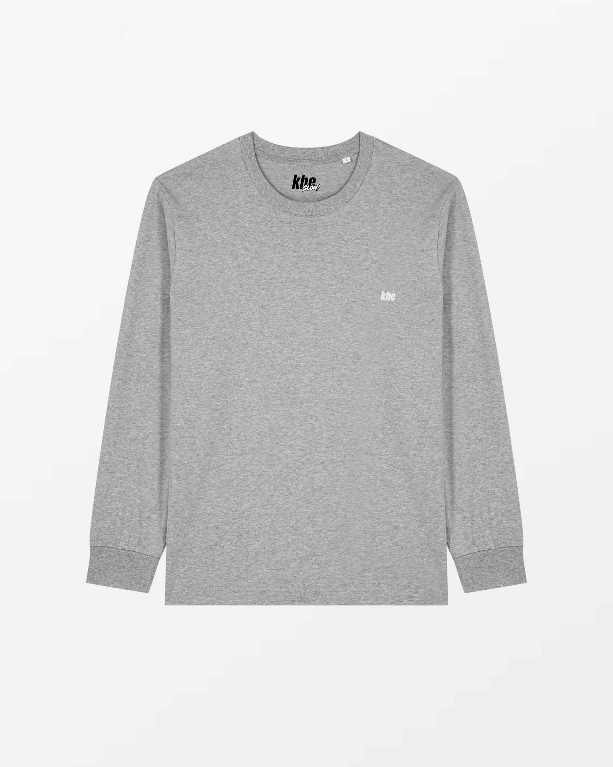kheTee Unisex LS, 240g, „Logo Essentials“, relaxed fit, T-Shirt aus Bio-Baumwolle