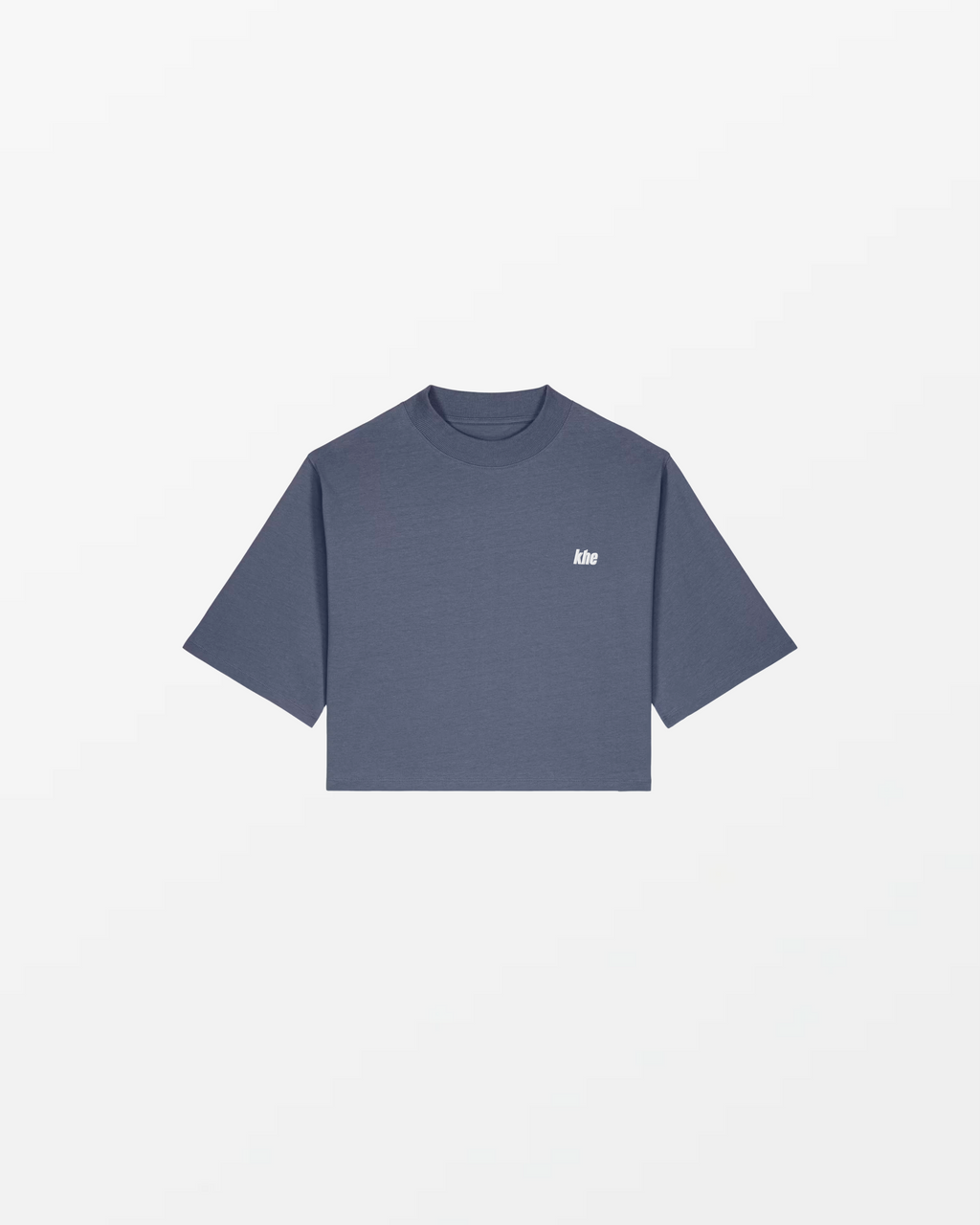 kheTee W cropped, „Logo Essentials“, relaxed fit, T-Shirt aus recycelter Baumwolle und Bio-Baumwolle