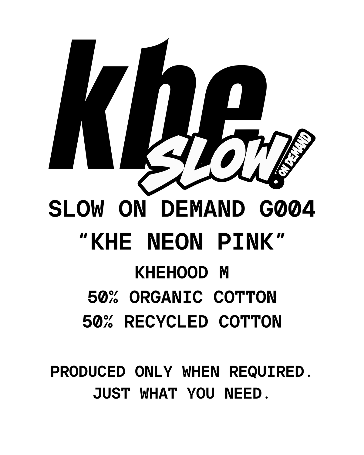 kheHood M, „Neon Pink“, medium fit, aus recycelter Baumwolle und Bio-Baumwolle
