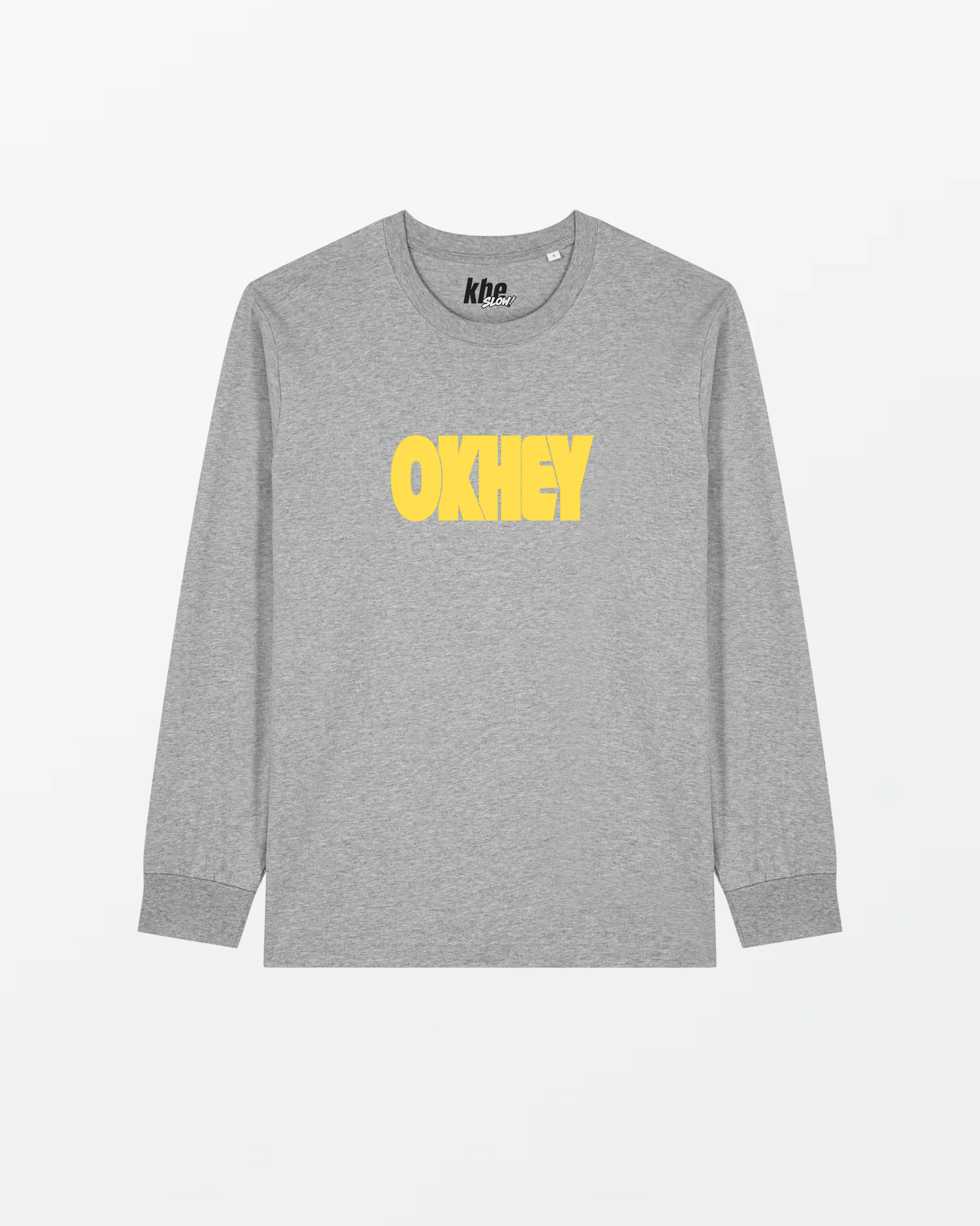 kheTee Unisex LS, 240g, „Okhey“, relaxed fit, aus Bio-Baumwolle