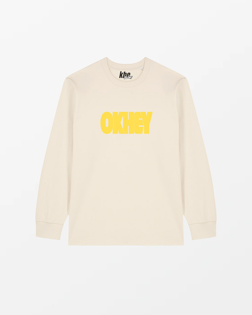 kheTee Unisex LS, 240g, „Okhey“, relaxed fit, aus Bio-Baumwolle